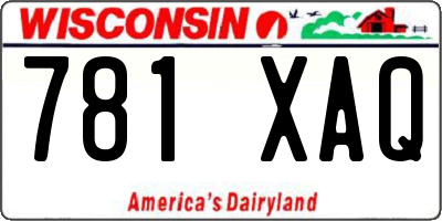 WI license plate 781XAQ