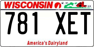 WI license plate 781XET