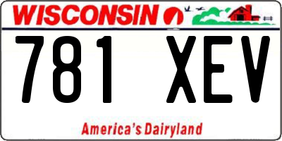 WI license plate 781XEV