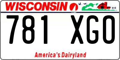 WI license plate 781XGO