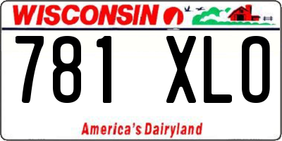 WI license plate 781XLO