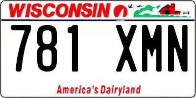 WI license plate 781XMN