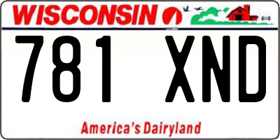 WI license plate 781XND