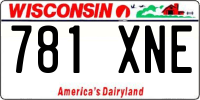 WI license plate 781XNE