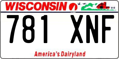 WI license plate 781XNF