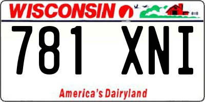 WI license plate 781XNI