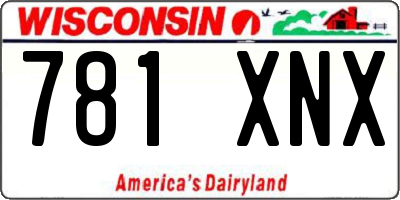WI license plate 781XNX