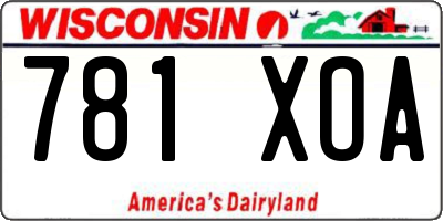 WI license plate 781XOA