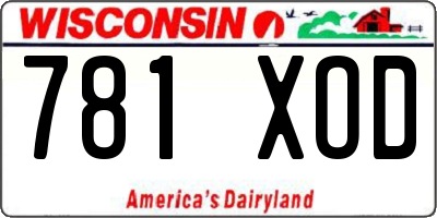 WI license plate 781XOD