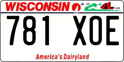WI license plate 781XOE