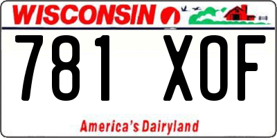 WI license plate 781XOF