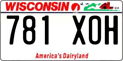 WI license plate 781XOH