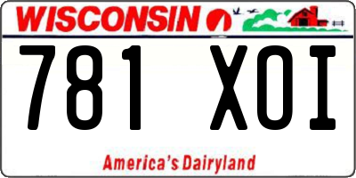 WI license plate 781XOI