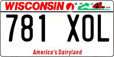 WI license plate 781XOL