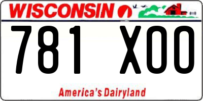 WI license plate 781XOO