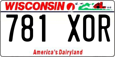 WI license plate 781XOR