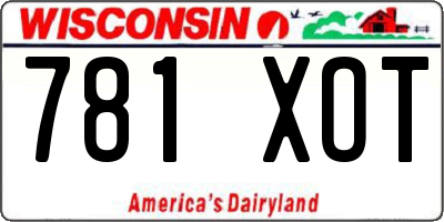 WI license plate 781XOT