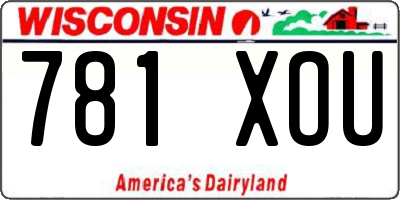 WI license plate 781XOU