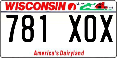 WI license plate 781XOX