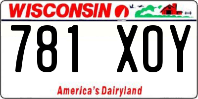 WI license plate 781XOY
