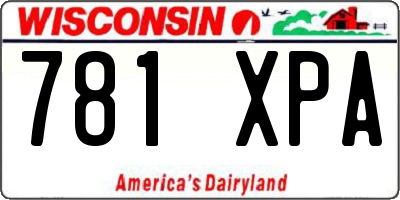 WI license plate 781XPA
