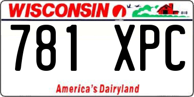 WI license plate 781XPC
