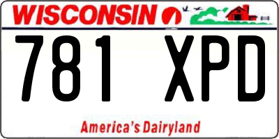 WI license plate 781XPD