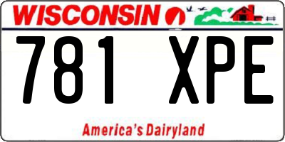 WI license plate 781XPE
