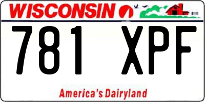 WI license plate 781XPF