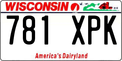 WI license plate 781XPK