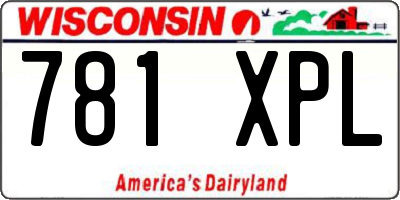 WI license plate 781XPL