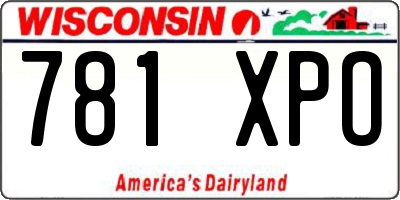 WI license plate 781XPO