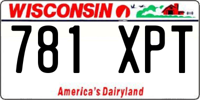 WI license plate 781XPT