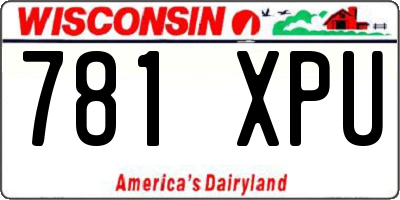 WI license plate 781XPU
