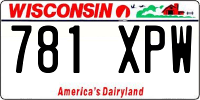 WI license plate 781XPW