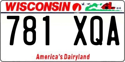 WI license plate 781XQA
