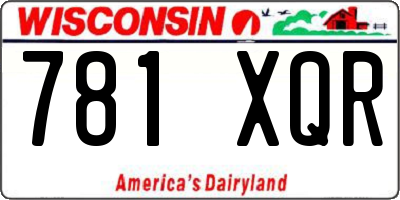 WI license plate 781XQR