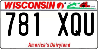 WI license plate 781XQU
