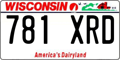 WI license plate 781XRD