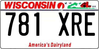 WI license plate 781XRE