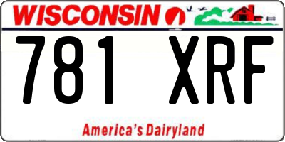 WI license plate 781XRF