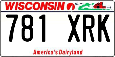 WI license plate 781XRK