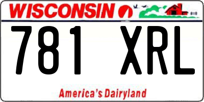WI license plate 781XRL