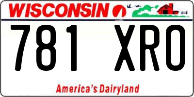 WI license plate 781XRO