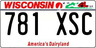 WI license plate 781XSC