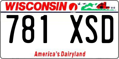 WI license plate 781XSD