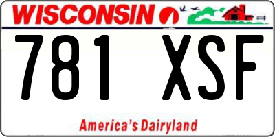 WI license plate 781XSF