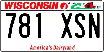 WI license plate 781XSN