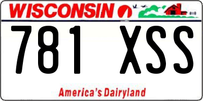 WI license plate 781XSS