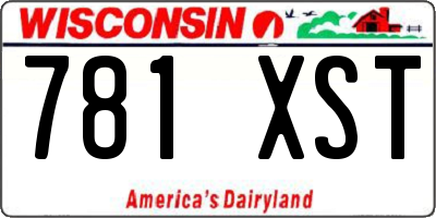 WI license plate 781XST